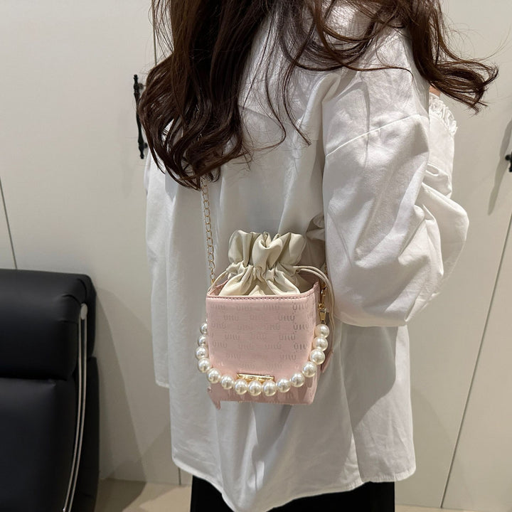 Elegant Pearl-Handled Mini Bucket Bag Bowlift