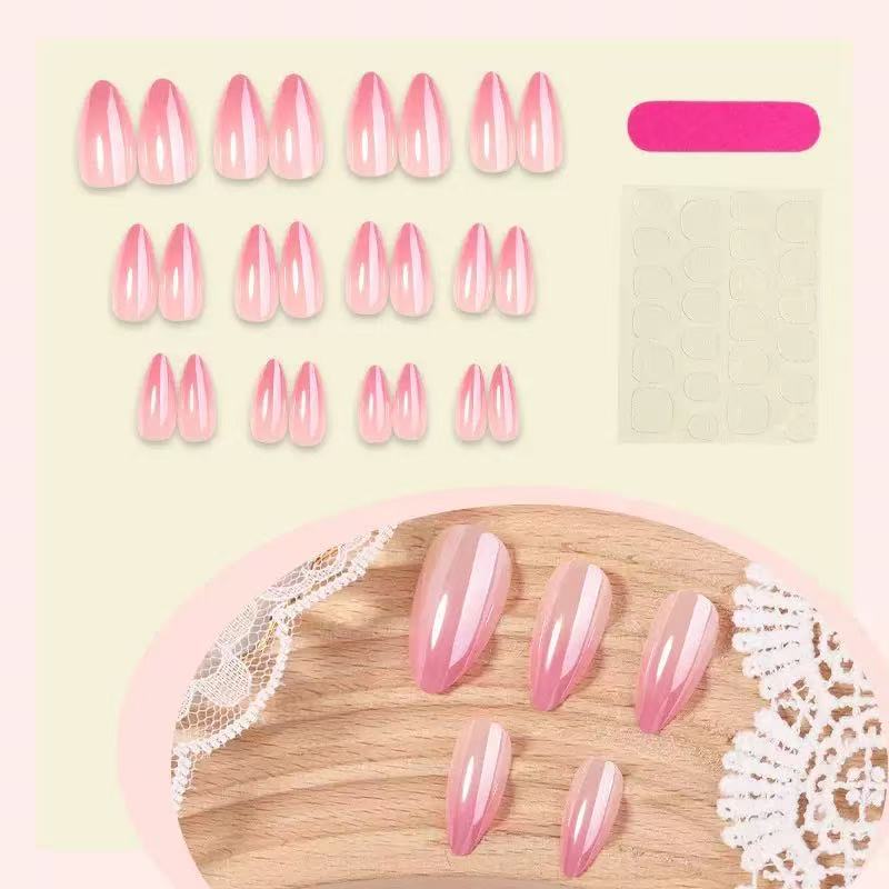 Artificial nail set with elegant high-gloss design Bowlift