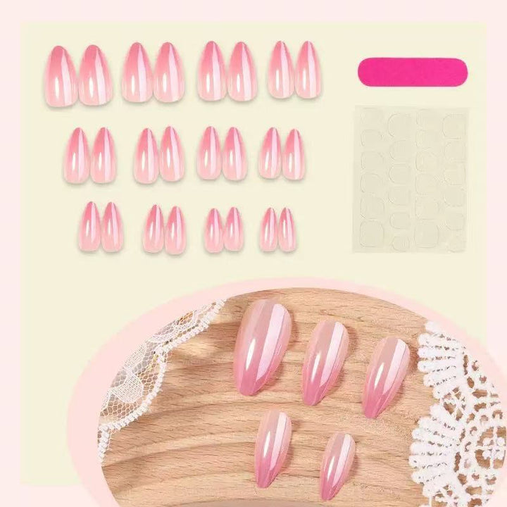 Artificial nail set with elegant high-gloss design Bowlift