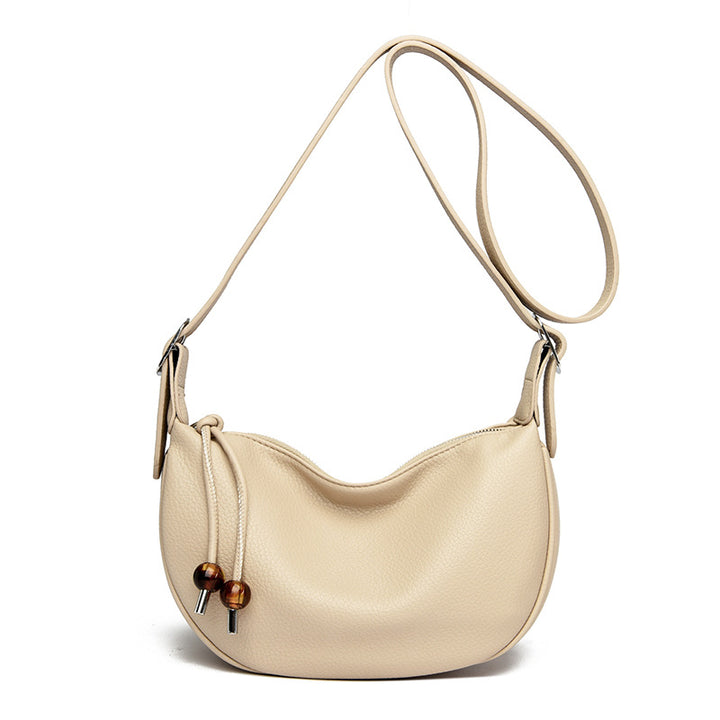 Casual Textured Leather Sling Bag Bowlift