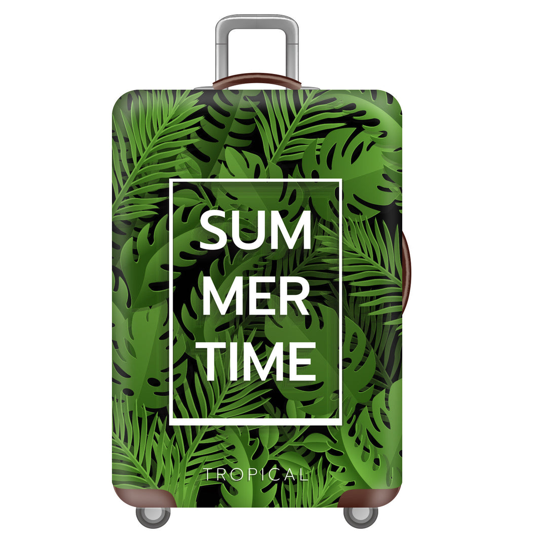 Unisex non-elastic suitcase cover with tropical leaf pattern, stretch protective cover for hard shell and soft case Bowlift
