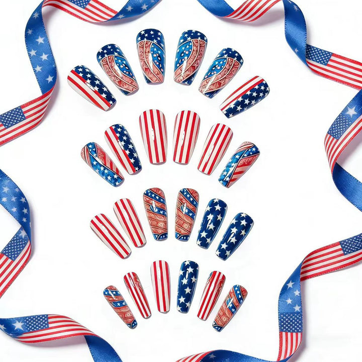 Nail art with creative patriot designs Bowlift