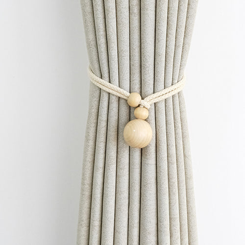 Elegant curtain holder with wooden beads Bowlift