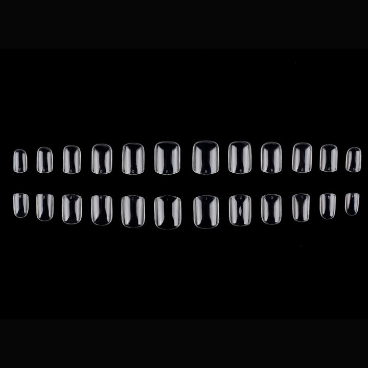 Transparent French Tip Press-On Nails Bowlift