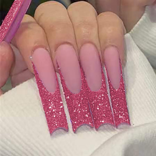Glitter Stiletto Press-On Nails Bowlift