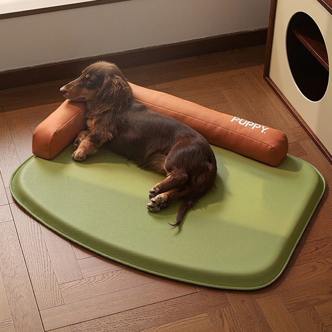 Unisex nan orthopedic dog mat with memory foam and raised head cushion edge Bowlift