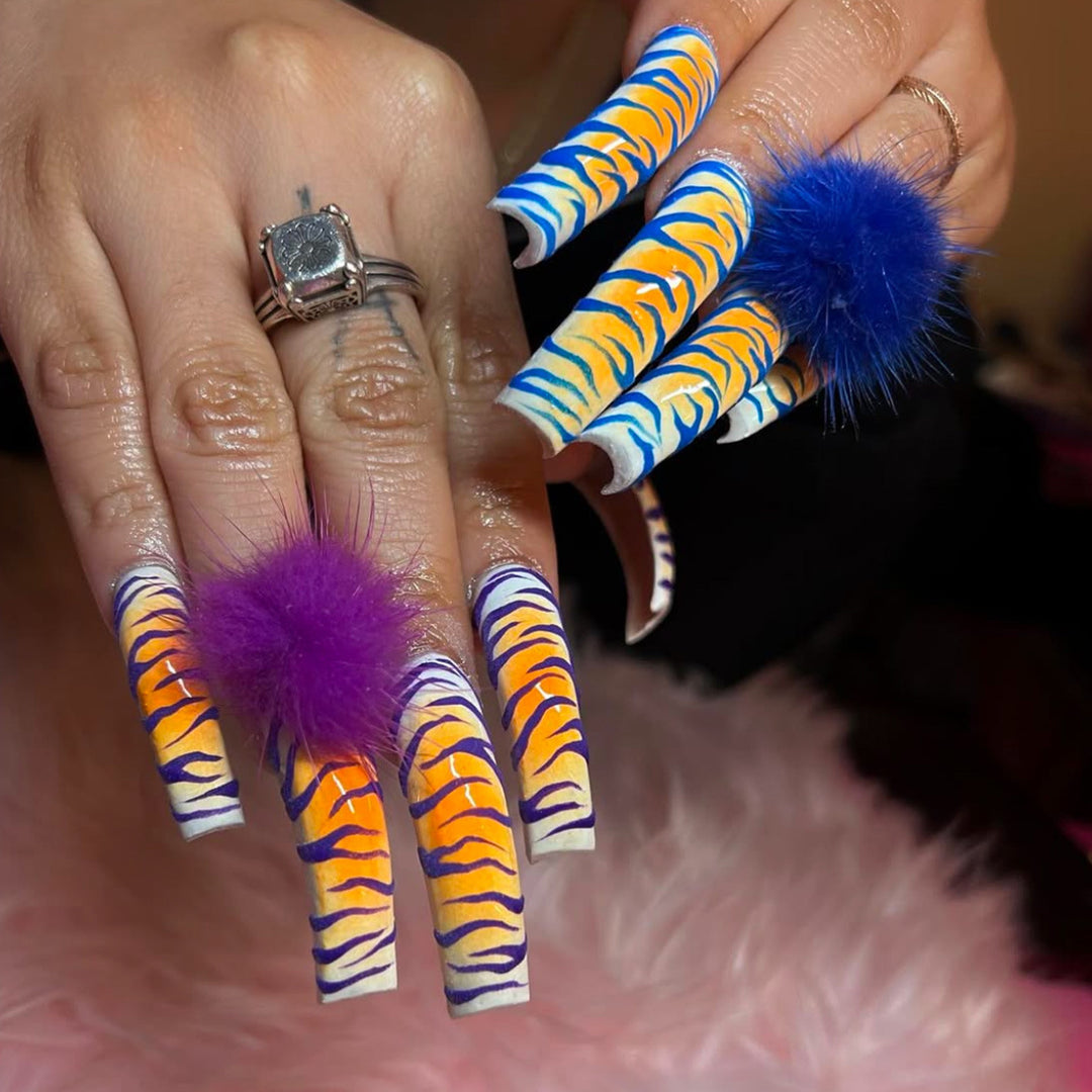 Long Sculpted Acrylic Nail Extensions Bowlift