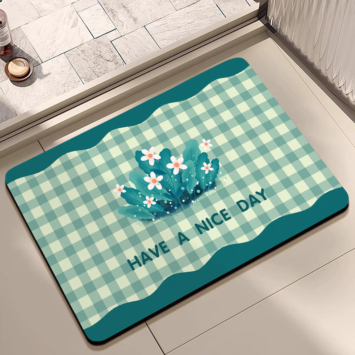 Stylish Floral Patterned Comfort Bath Mat Bowlift