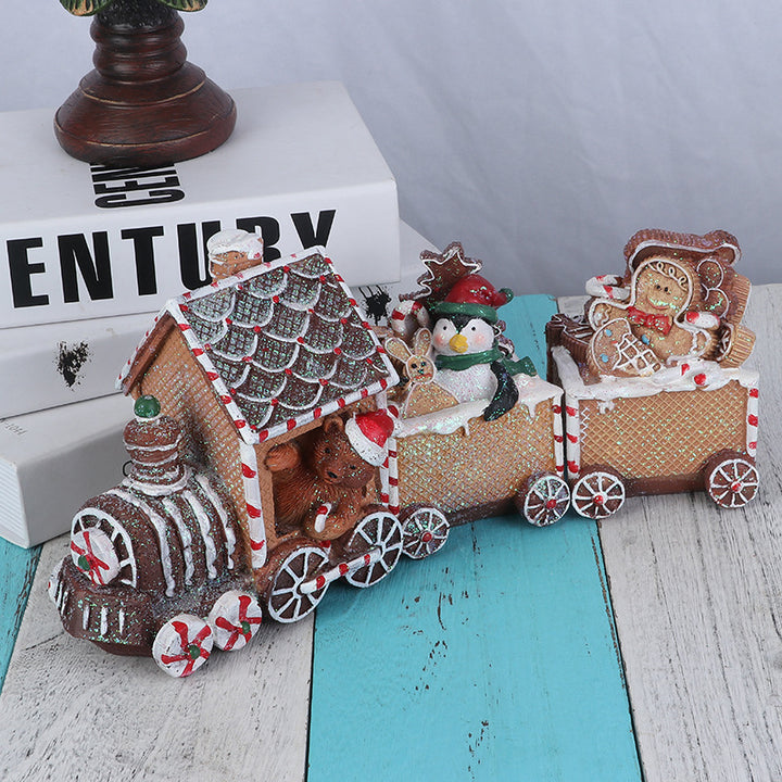 Christmas Mini Train Ornament — Festive Resin Decor
