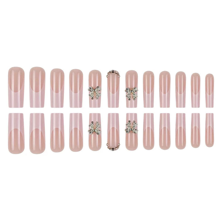 Artificial nail tips with glamorous flower embellishments Bowlift
