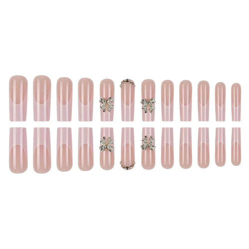 Artificial nail tips with glamorous flower embellishments Bowlift
