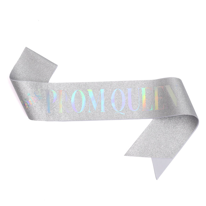 Ladies festive satin sash with holographic print Bowlift