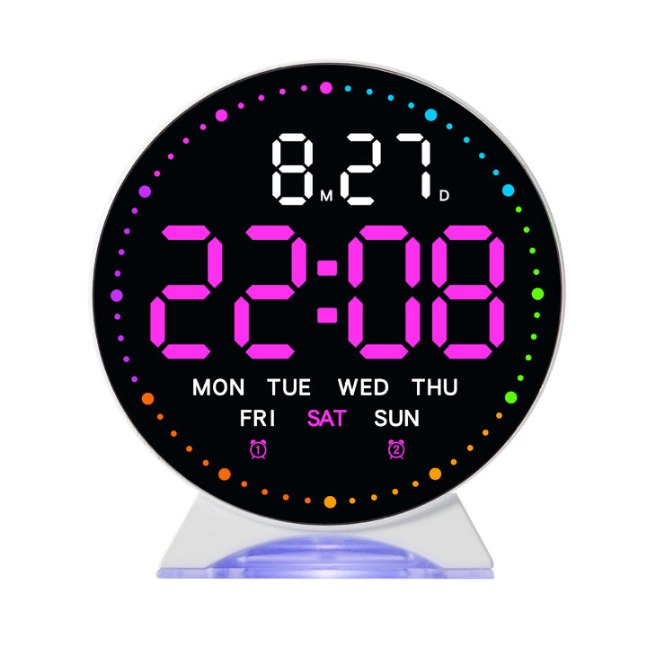 Digital alarm clock with large LED display and multifunctional display Bowlift