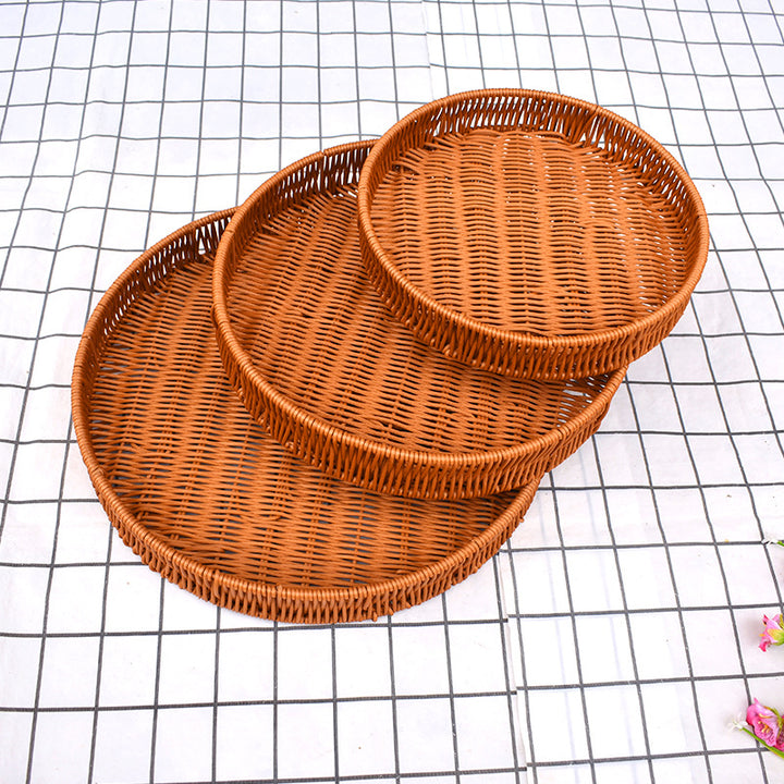 Round Woven Serving Baskets Set Bowlift