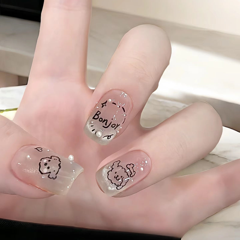 Whimsical Cartoon-Themed Press-On Nail Set Bowlift
