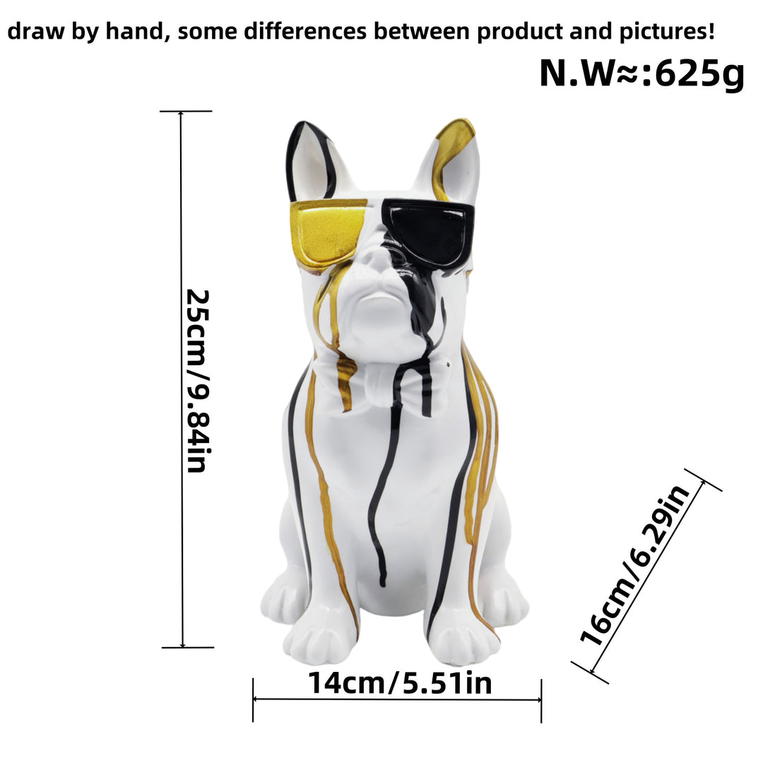 Colorful Bulldog Decoration Figure made of Resin Bowlift