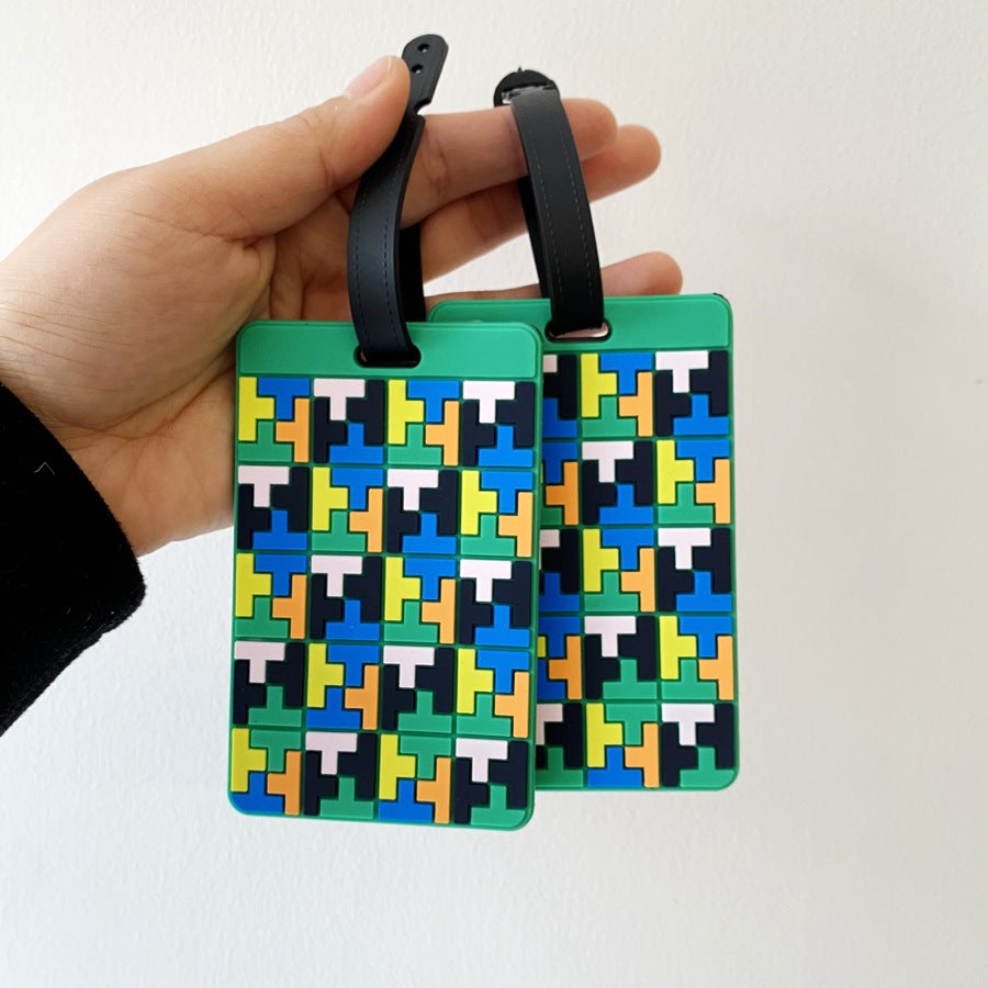 Vibrant Puzzle Pattern Luggage Tag Bowlift