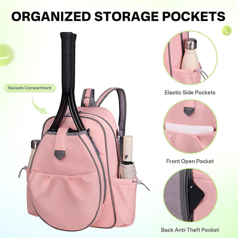 Multi-Compartment Tennis Racket Backpack Bowlift