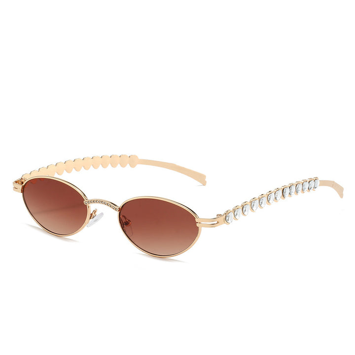 Elegant Rhinestone-Embellished Cat-Eye Glasses Bowlift