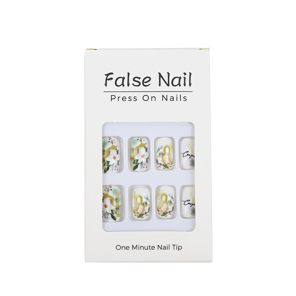 Artificial nails with floral and artistic design Bowlift