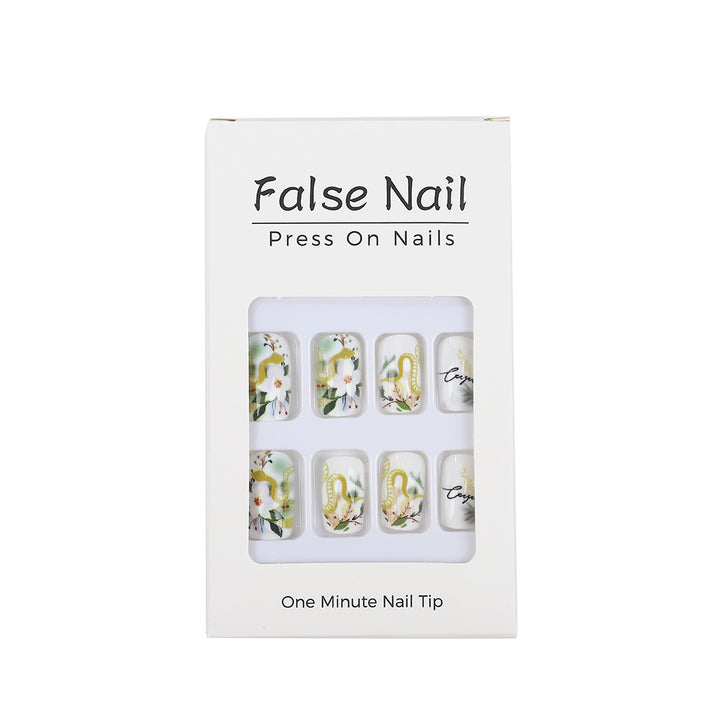 Artificial nails with floral and artistic design Bowlift
