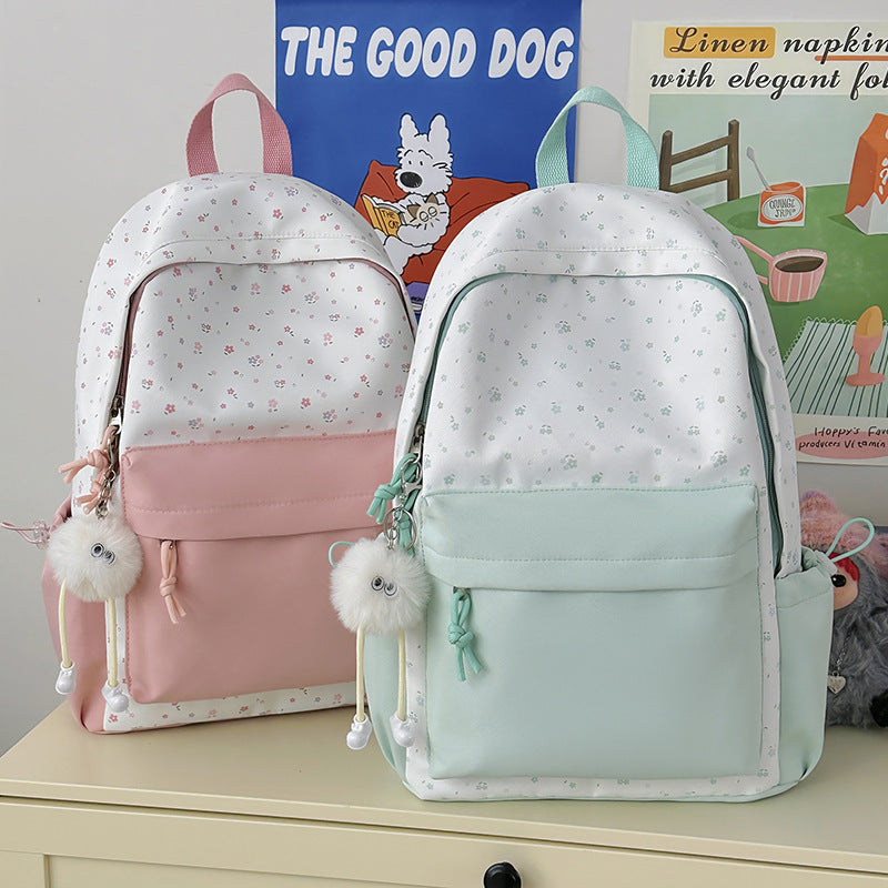 Mini backpack with floral design and practical organizer compartments Bowlift