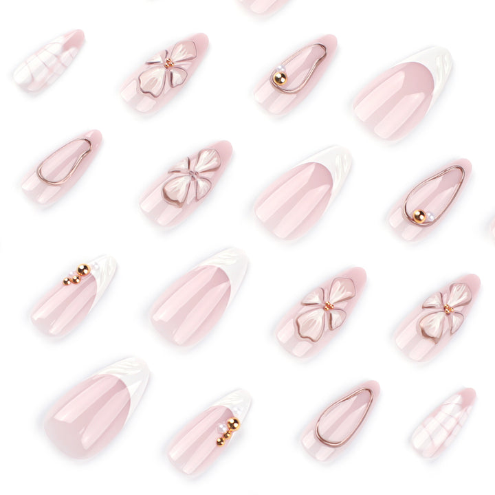 Artful stiletto nails with floral and shimmering decor Bowlift