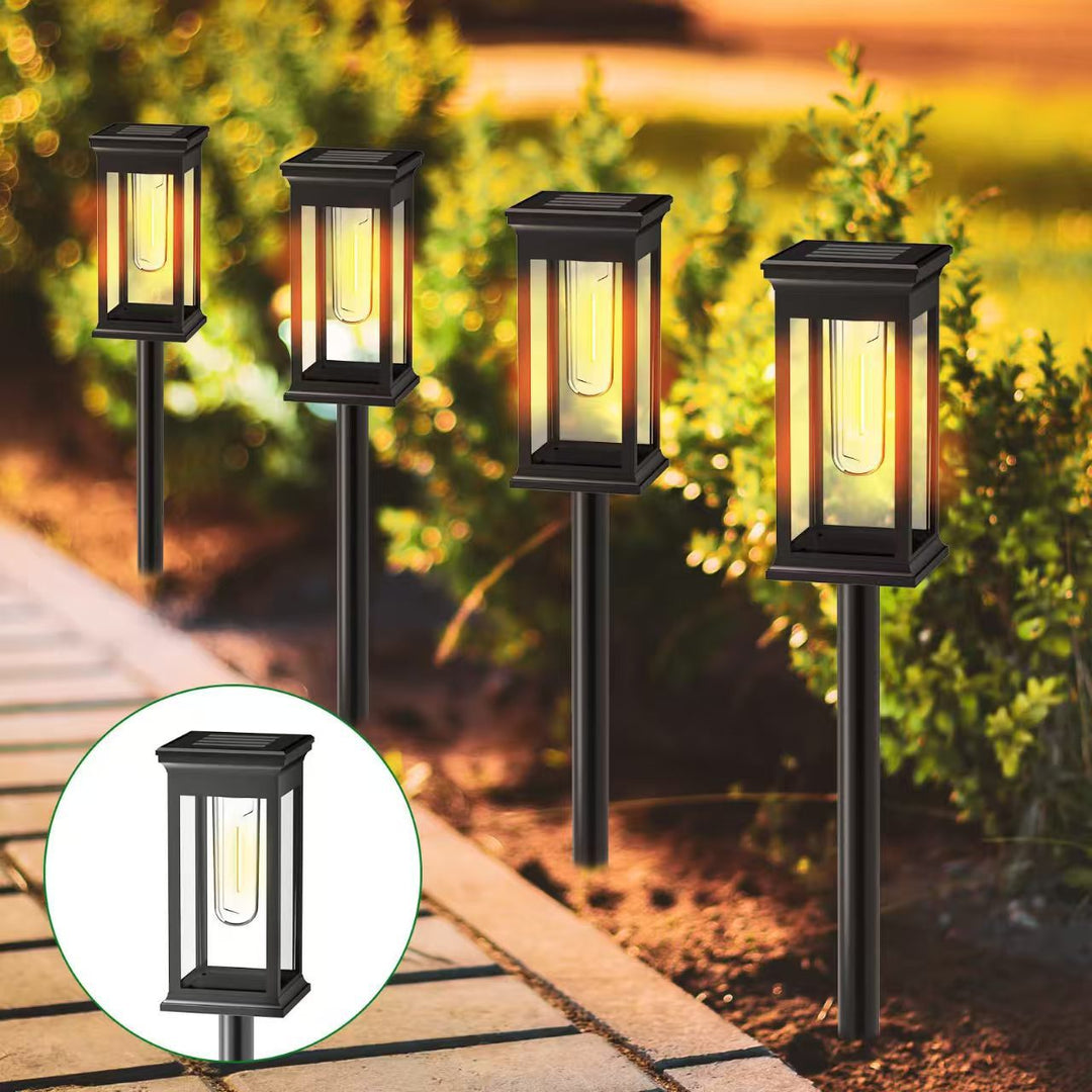 LED Garden Stake Lantern With Frosted Acrylic Panel And Weatherproof Metal Frame Bowlift