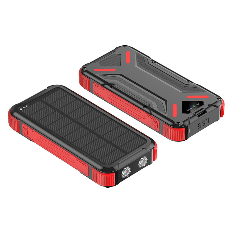Solar-powered power bank with robust design and LED light Bowlift