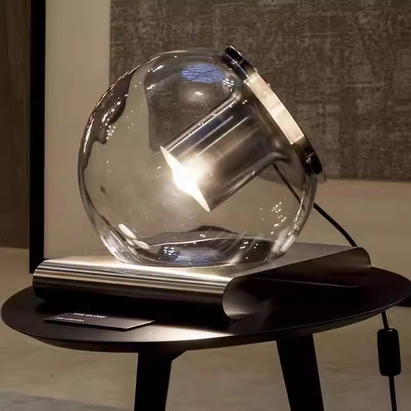 Decorative Glass Table Lamp with Sculptural Design