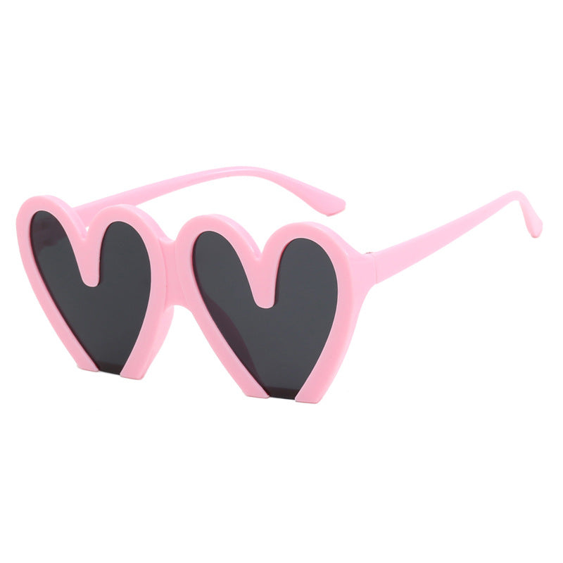 Women's Heart-Shaped Sunglasses with Durable Plastic Frame and UV Protection Bowlift