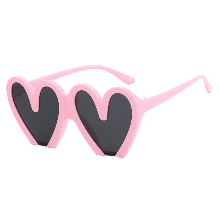Women's Heart-Shaped Sunglasses with Durable Plastic Frame and UV Protection Bowlift