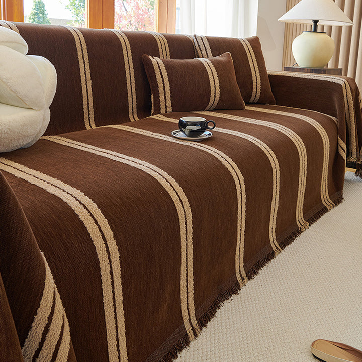Elegant Striped Sofa Throw Blanket