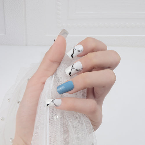 Marble-Inspired Press-On Nail Set Bowlift