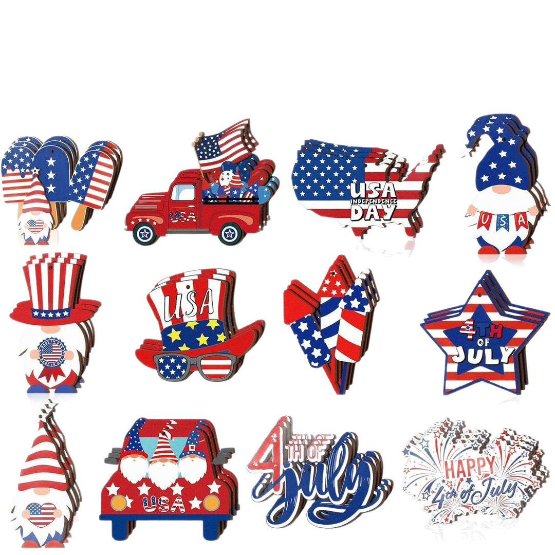 Unisex nan Set patriotic party decorations made of wood and stickers Bowlift