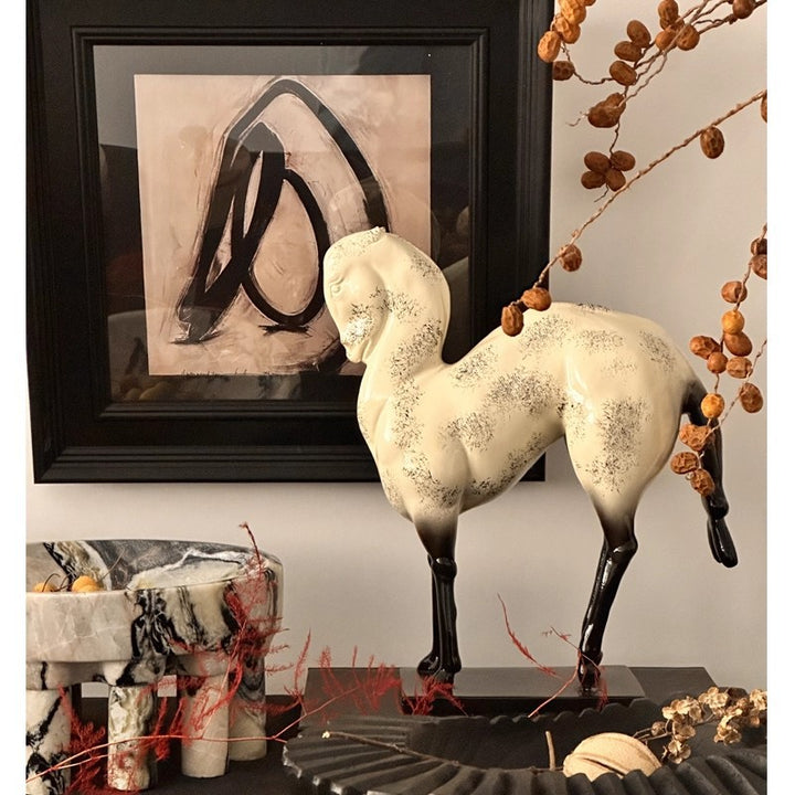 Elegant Wooden Horse Head Sculpture