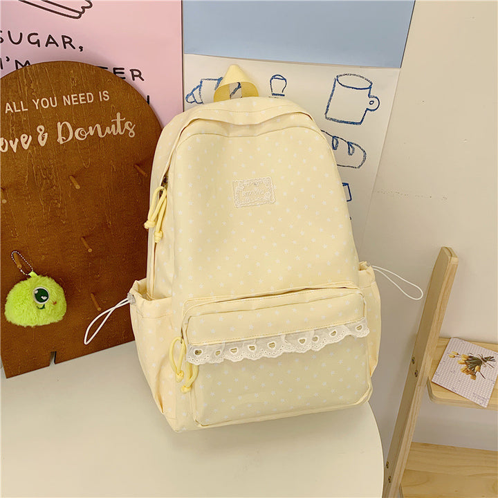 Decorative Star-Print Backpack Bowlift