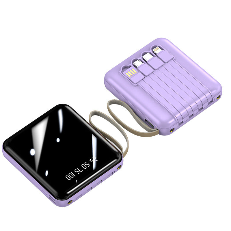 Portable power bank with integrated cables and digital display Bowlift
