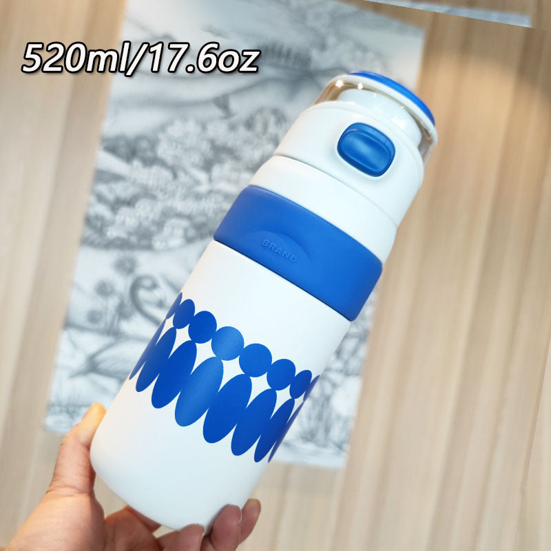 Women's BPA-free water bottle with innovative safety closure Bowlift