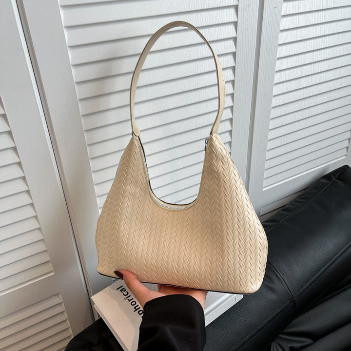 Textured Woven Shoulder Bag Bowlift