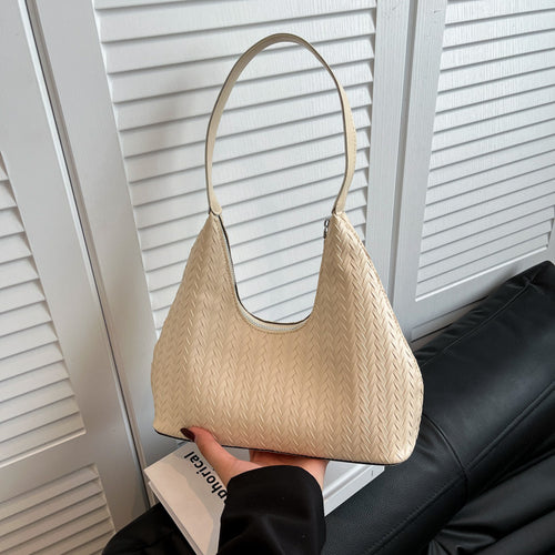 Textured Woven Shoulder Bag Bowlift