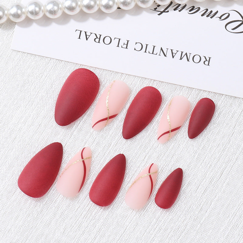 Elegant Artistic Press-On Nail Set Bowlift