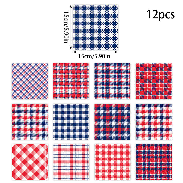 Unisex patterned party napkins made of paper with star and stripe designs Bowlift