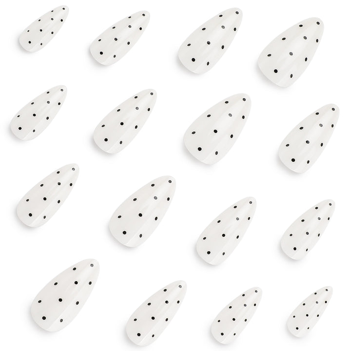 Artful Nail Extensions with Polka Dots Bowlift