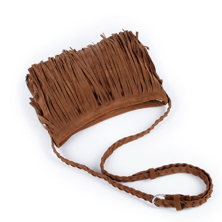 Stylish Fringe Suede Crossbody Bag Bowlift