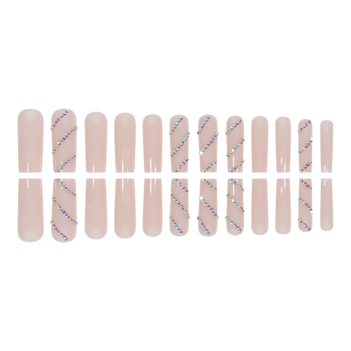 Acrylic nail set with sparkling rhinestone accents Bowlift