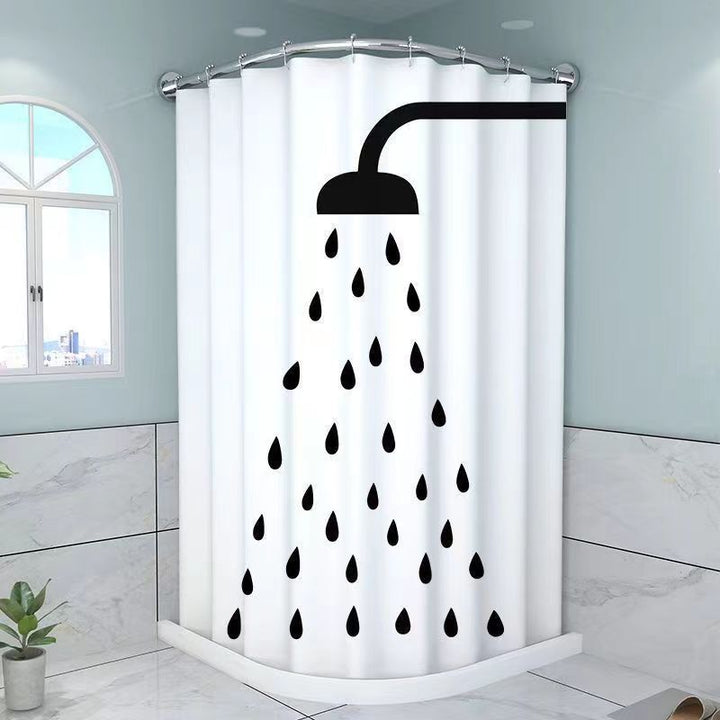 Artistic Cat-Themed Shower Curtain Bowlift