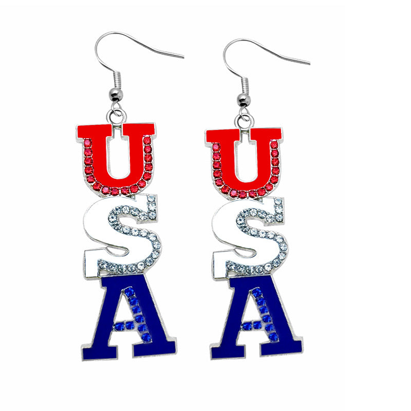 Women's stud earrings wing design enamel with star motif and fine alloy Bowlift