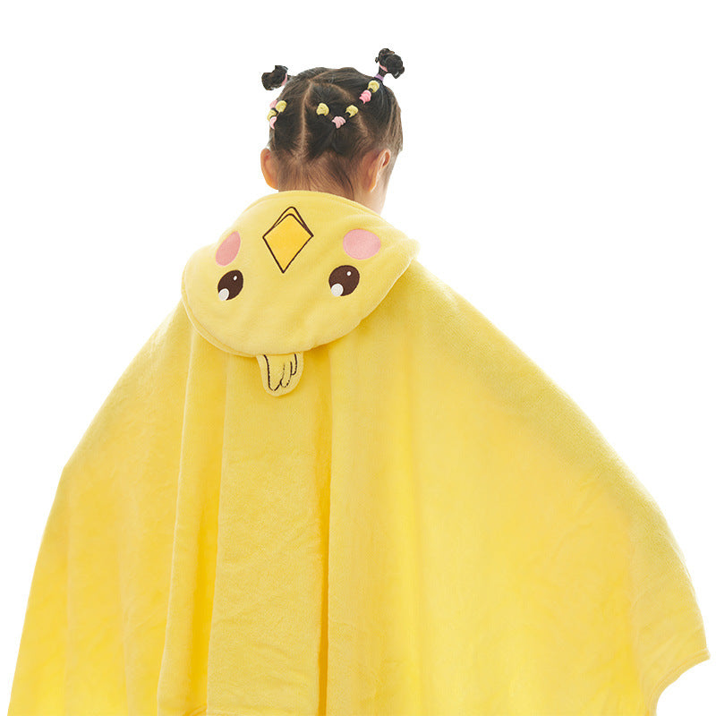 Cozy bath wrap blanket with animal duck hood design Bowlift