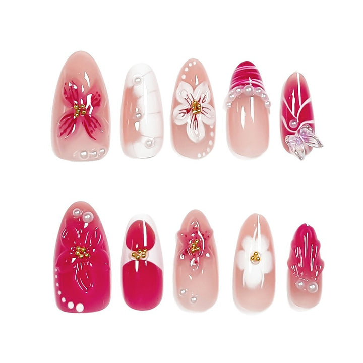 Decorative Floral Press-On Nail Art Collection Bowlift